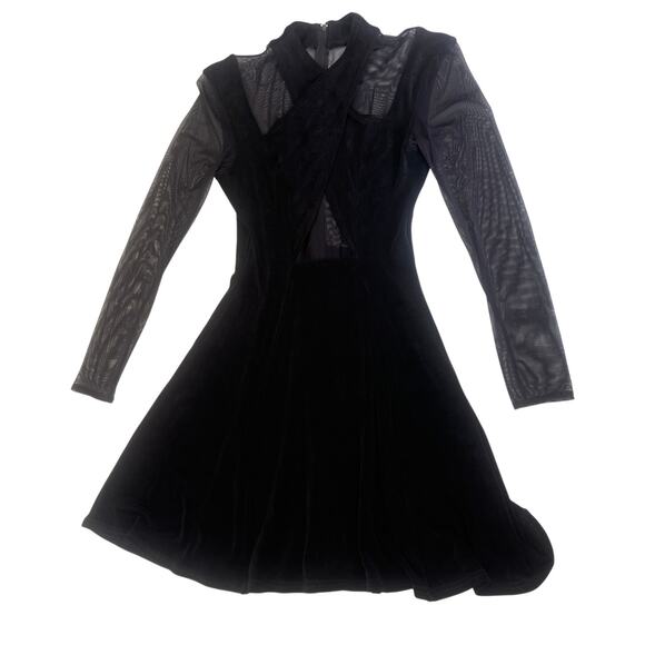 NWT Vintage Y2K Cache Fit & Flare Dress Mesh Arms Cutout Back Size Women's Small - Picture 1 of 7